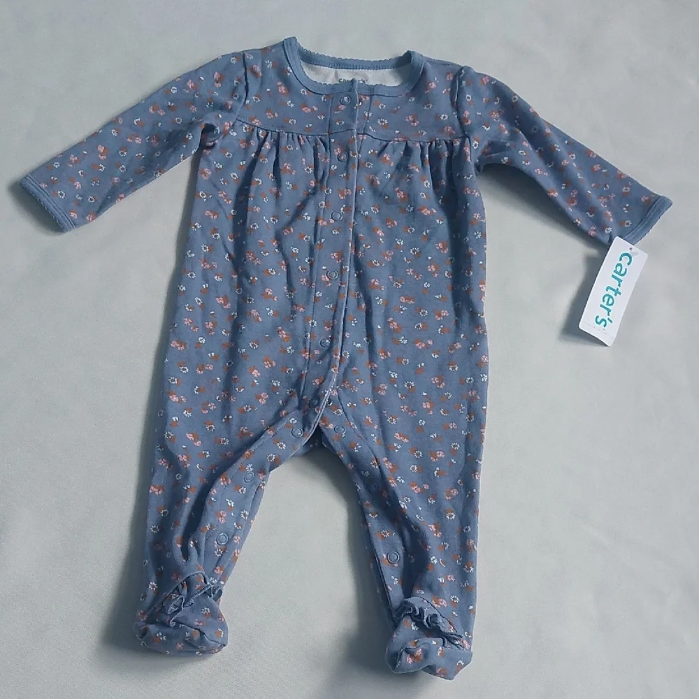 Carter's Blue and Pink Footie One Pieces 6 Months